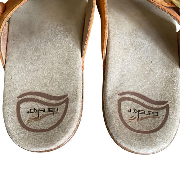 Dansko Sophie Wedge Slide Sandals 8.5-9/EU 39 Orange Leather Comfort Work Casual - Picture 4 of 7